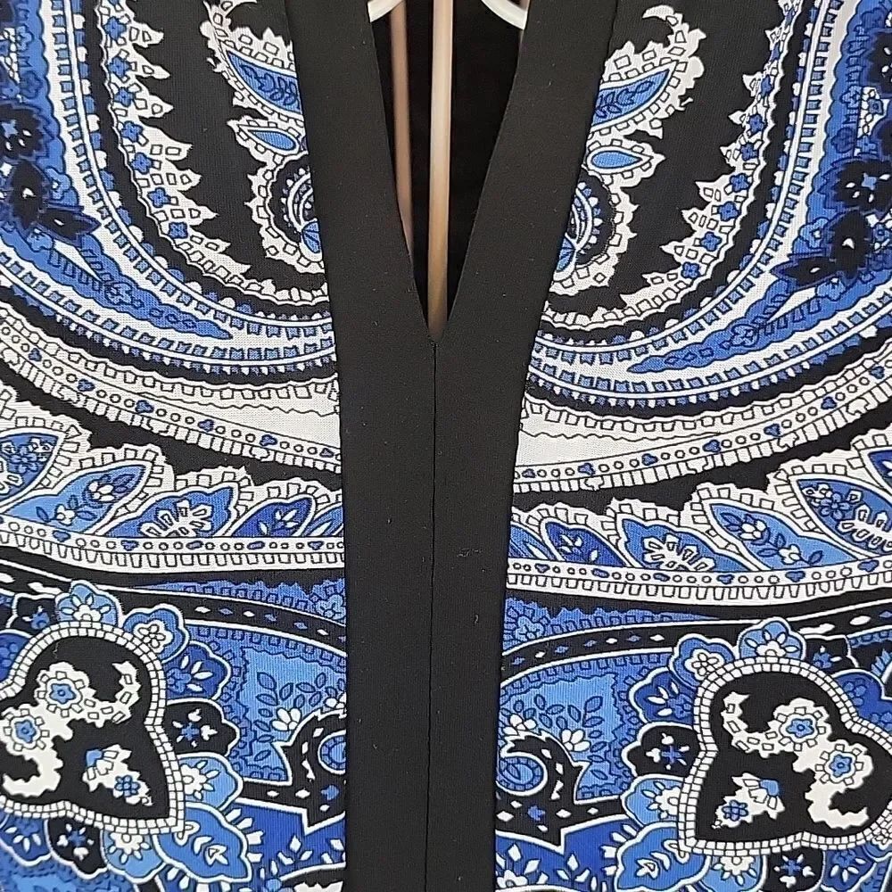 I-N-C Mini dress damask Print - Blue & Black Womens Size PS - Picture 4 of 11